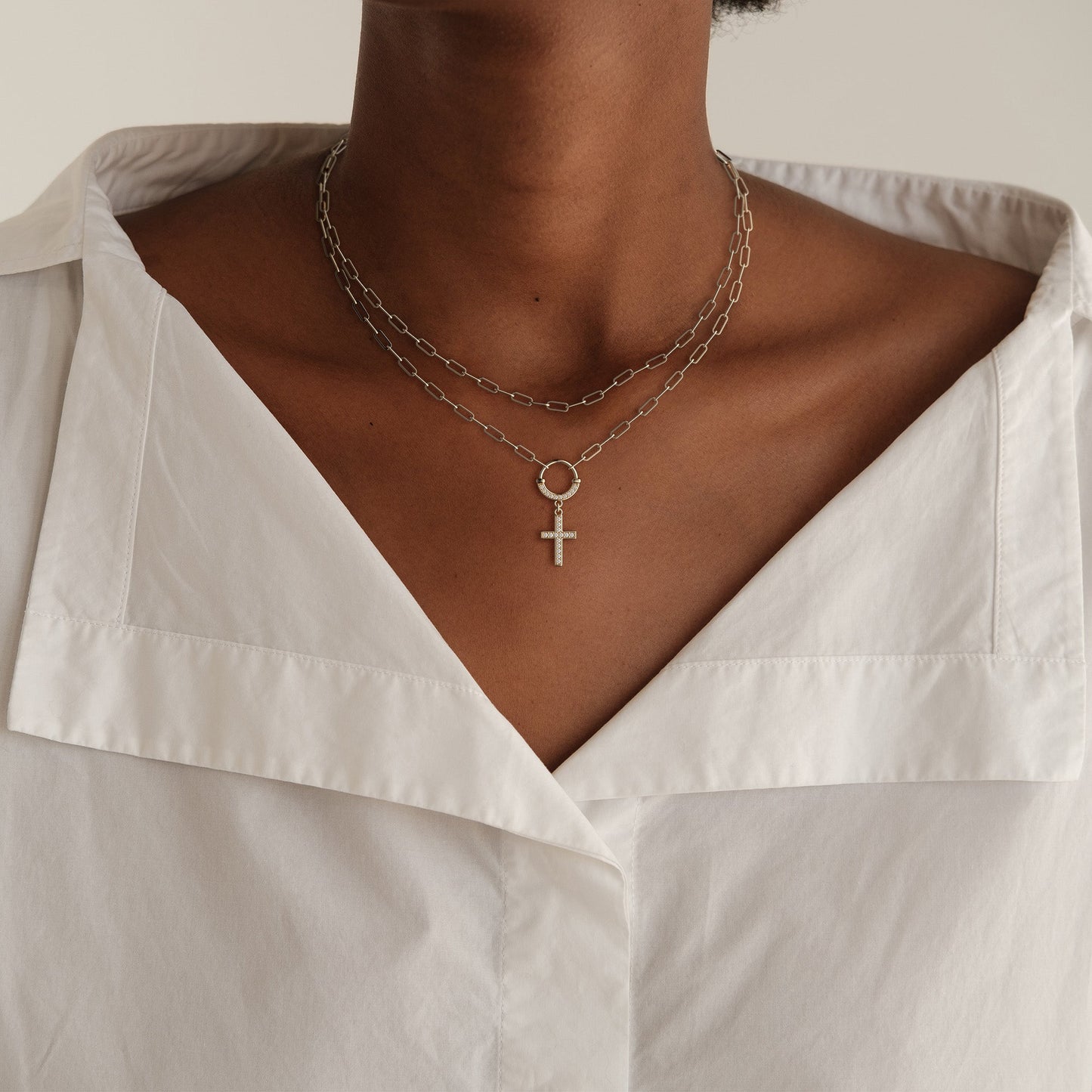 Friendship Circle Cross Necklace