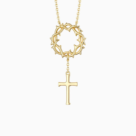 Crown of Thorns Cross Necklace