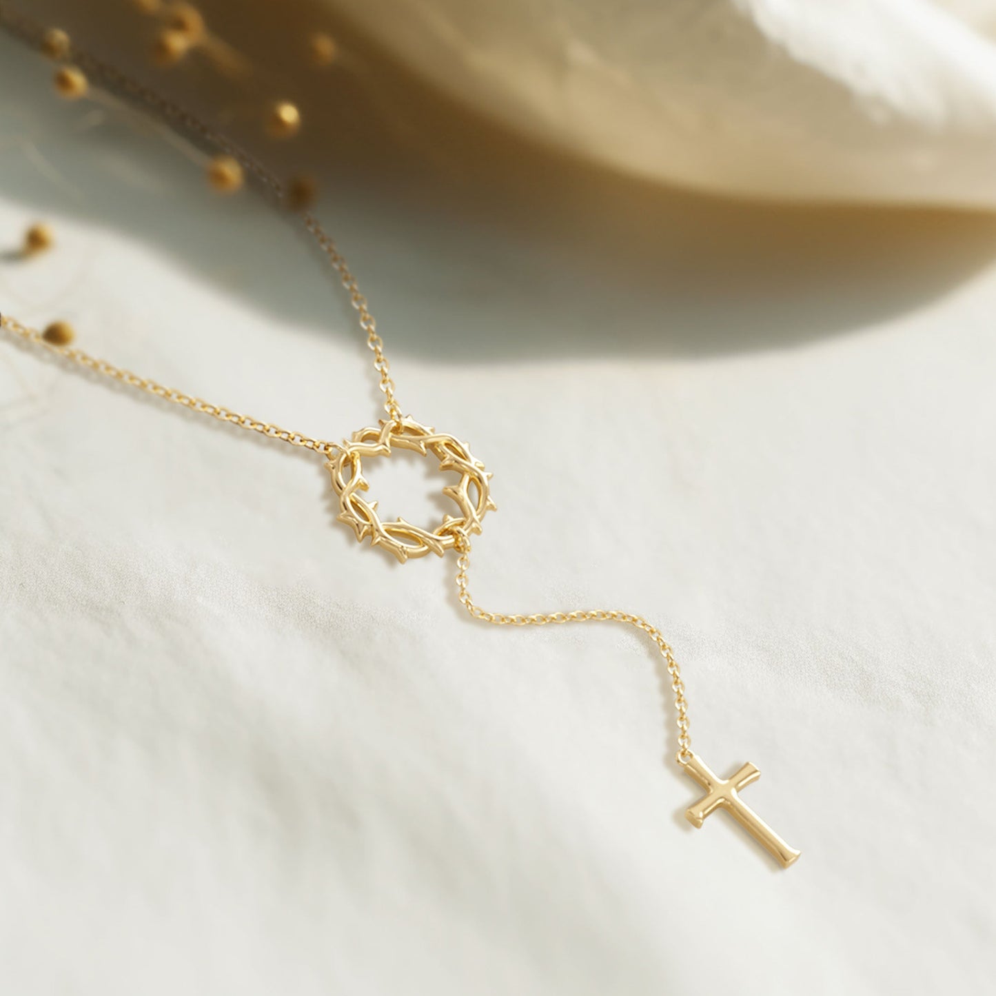 Cross Crown of Thorns Necklace