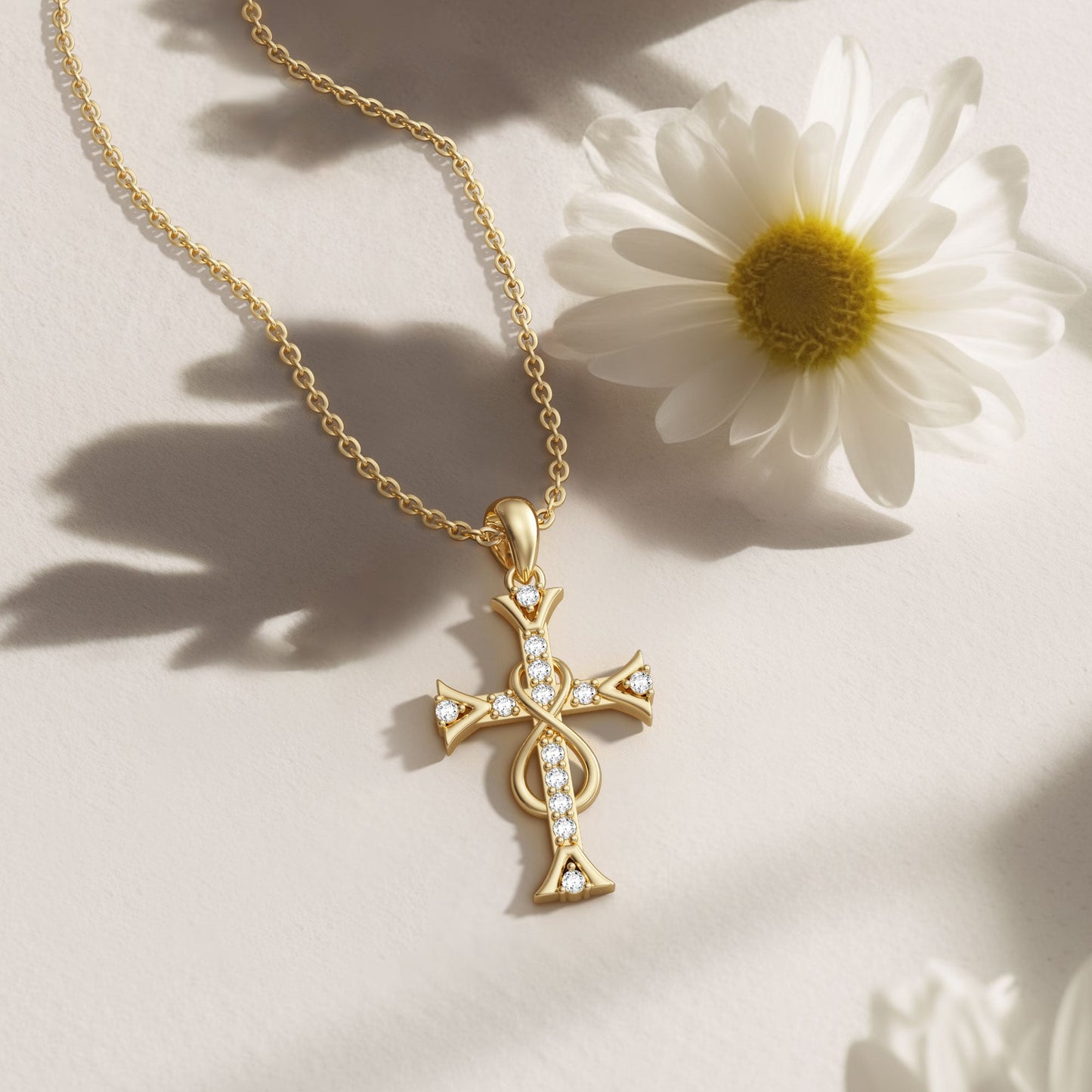 Infinity Sterling Silver Cross Necklace