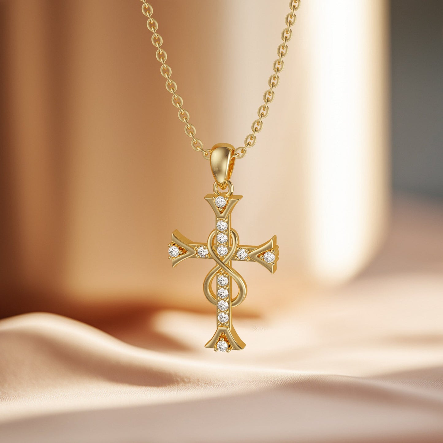 Infinity Sterling Silver Cross Necklace