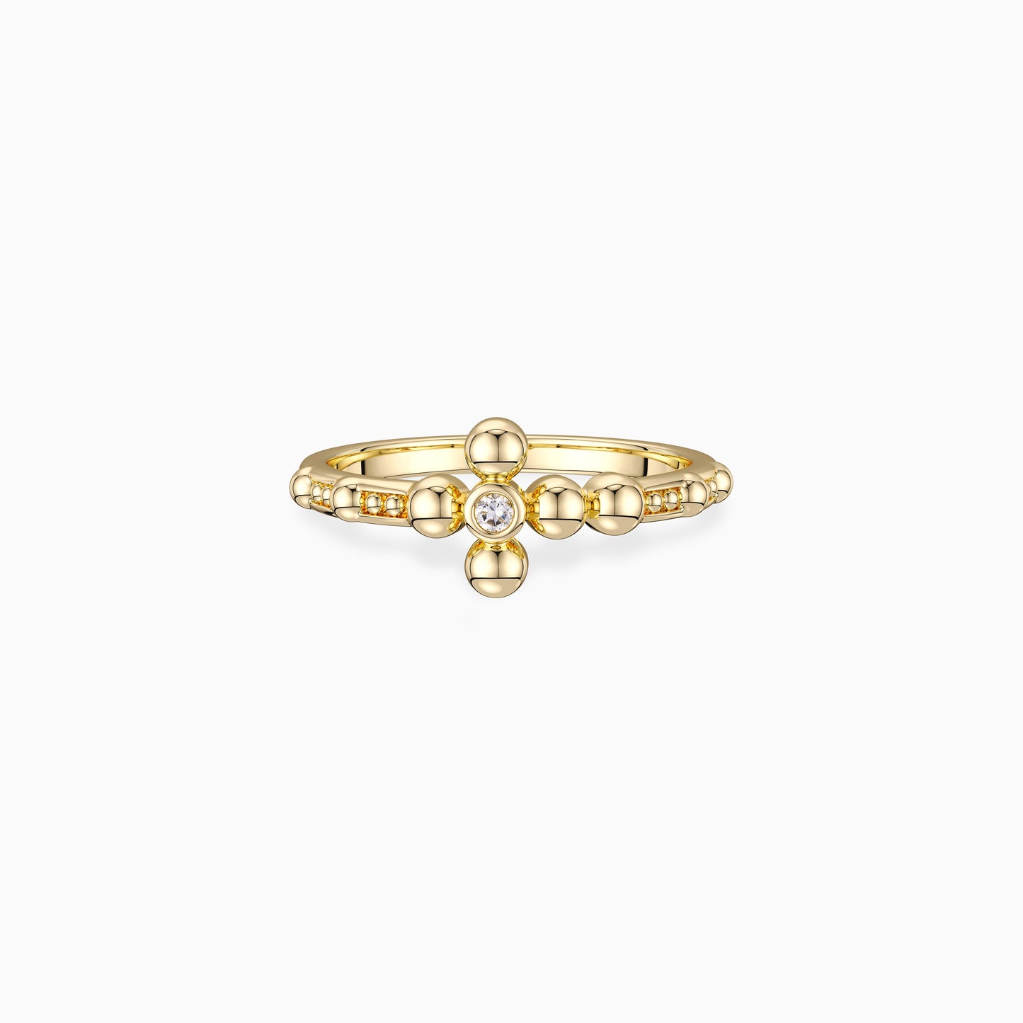 Gold Minimalist Cross Ring
