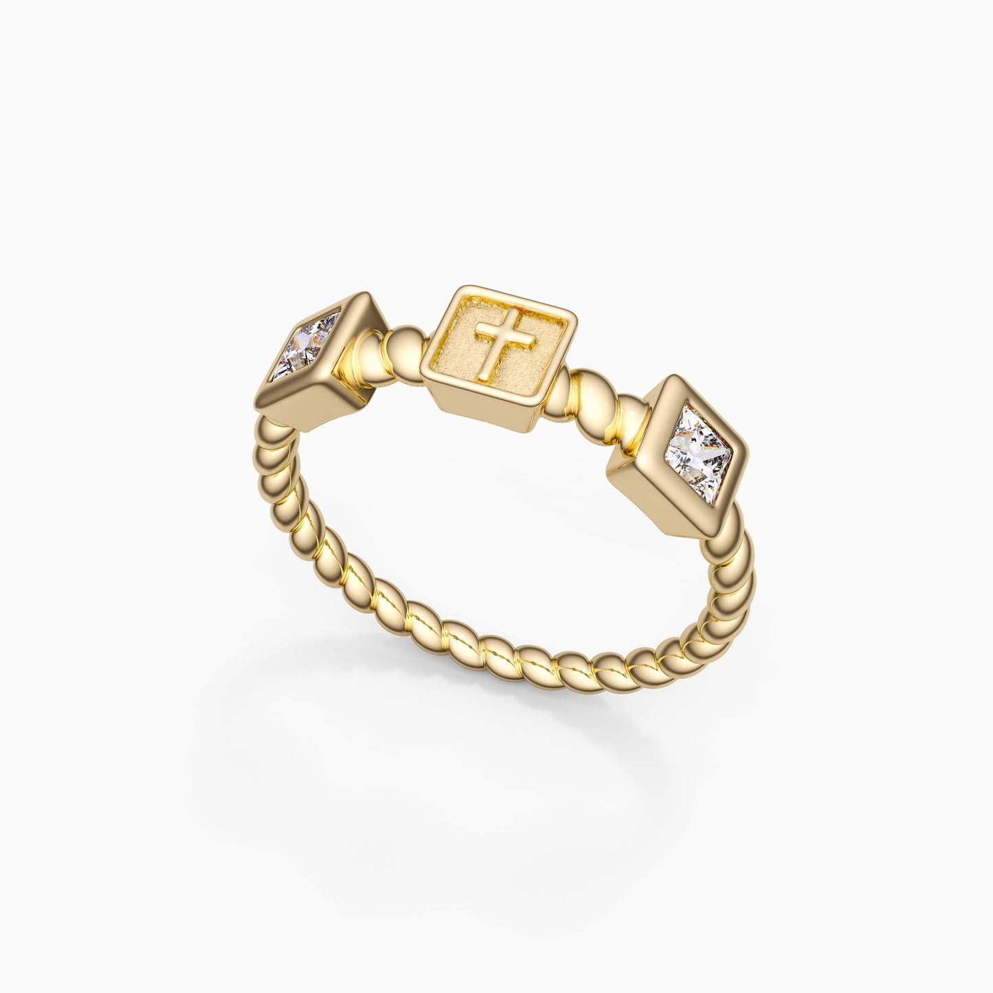 Cross Twine Stackable Ring